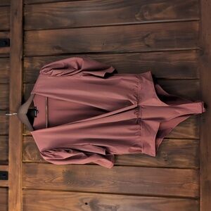 Womens bodysuit blouse/ dark rose size xl